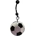 Handcrafted Black Anodized Titanium Soccer Ball Belly Ring