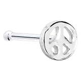 Sterling Silver Peace Sign Nose Bone