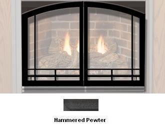 Empire Hammered Pewter Mission Arch Doors - For 36 Inch Breckenridge Select Fireboxes