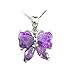 Rhodium Plated 925 Silver Amethyst Butterfly title=