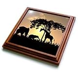 Renderly Yours Wild Animals - African Safari Silhouette - Trivets