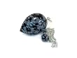 Snowflake Obsidian Semi-Precious Teardrop Gemstone Pendulum, Metaphysical Dowsing Tool