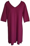 RocketWear Women's Solid Berry Knit T Dress/Nightgown/Nightshirt