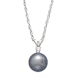 18" 14k White Gold Diamond and Tahitian Pearl