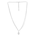 Sterling Silver Fwp 3 Chain Drop Necklace - White ( 18" )