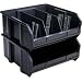 Quantum QUS239 Plastic Storage Stacking Ultra Bin, 10-Inch by 8-Inch by 7-Inch, Black Conductive, Case of 6