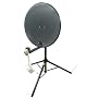 Portable Satellite Dish Kit for camping or caravan including 65 cm dish, folding arm, tripod and securing pegs, LNB, satfinder, compass and cable. Ideal for the UK and Europe.