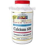 Calcium 600 mg 400 Caplets, 21st Century
