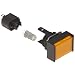 Omron M165-JY-12D Cylindrical Indicator Display and Socket, Solder Terminal, IP65 Oil-Resistant, 16mm Diameter, LED Lighted, Rectangular, Yellow, 12 VDC Rated Voltage