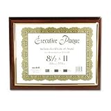 Award Plaque, Insertable, Hold Certificates 8.5x11, Walnut Finish NUD18851M