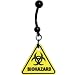 Yellow Biohazard Warning Sign Belly Ring