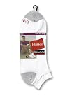 Hanes 188/3 CUSHION LO-CUT - WHT W/GRY HEEL & TOE