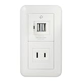 PLANEX 壁面埋め込み型 USB充電対応 ACコンセント（USB2ポートモデル） PL-KC1US2