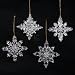 3.5" ACRYLIC SNOWFLAKE ORNAMENT, SET OF 4 ASSORTED - Christmas Ornament