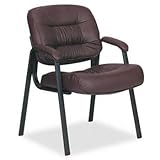 Office Star EX81244 - 93 Series Leather Visitors Chair w/Loop Arms, Burgund ....