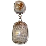 Jasper Pendant 09 Sterling Silver Ocean Lavender Brown Gemstone 2.8