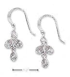 Sterling Silver Earrings With Clear CZ Rain Drop Dangles
