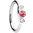 Silver 925 Rose and Clear Austrian Crystal Closure Ring