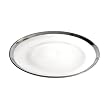 Silver Rim Glass Accent Plate Set of 6 - 8"