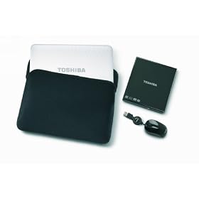 Toshiba PA1476U-1KIT On-the-Go Trio Bundle with DVD SuperMulti Drive, 10-Inch Neoprene Sleeve, Mini Retractable Mouse for Netbook (Black)