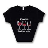 Womens Rhinestone Wine A Bit T-Shirt