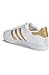 adidas Originals womens Superstar Sneaker, White/Gold Metallic/Blue, 6.5 US