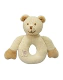 Organic Cotton Knitted Bear Teether/Rattle - Safe, Non-toxic Toy
