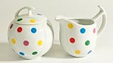 Porcelain Sugar & Cream / Milk Jug Set - Polka Dots