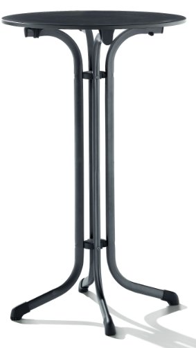 SIEGER 1525-55 Stehtisch mit Puroplan-Platte &oslash; 68 cm, Stahlrohrgestell eisengrau, Tischplatte Schieferdekor, anthrazit