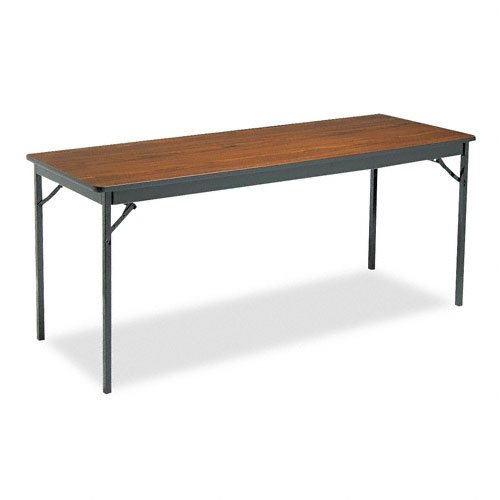 Barricks CL2472WA Special Size Folding Table, 72 x 24 x 30h, Walnut Laminate Top
