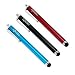 3 pcs Aqua Blue/Black/Red Capacitive Stylus/styli Touch Screen Cellphone Tablet Pen for iPhone 4 4s 3 3Gs iPod Touch iPad 2 