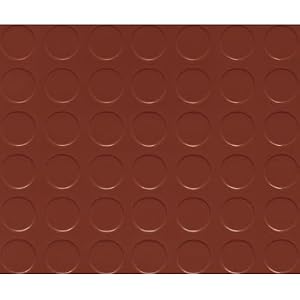 Click here to buy G-Floor Garage Shop Floor Coverings - 10ft. x 24ft., Coin Design, Brick Red, Model# GF75CN1024BR.