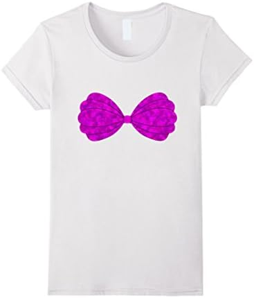 Women's Passionate Purple Women's Mermaid Seashell Bra T-Shirt Medium White