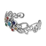 Carolyn Pollack Sterling Silver Multi-Gemstone Fiesta Cuff Bracelet