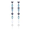 14k White Gold Blue Topaz and Sapphire Drop Earrings