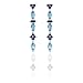 14k White Gold Blue Topaz and Sapphire Drop Earrings