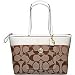 Coach Signature Stripe Zip Top Bag Tote 11691 White