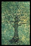 Grey Indian Tree of Life Bedspread Blossom Bird Tapestry Size:54x80 Inches