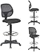 Deluxe Mesh Back Drafting Chair with Adjustable Footring and Black Vinyl Seat (Height Adjustment 24