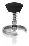 SWOPPER CLASSIC 3D-Aktiv-Bürostuhl Hocker Sitzpolster Tempur, Farbe onyx-schwarz, Fussring mit Metallgleiter, Feder SMALL 40 - 80 kg, Basis Titan, Federfarbe schwarz (SWOP10TTEMSML)