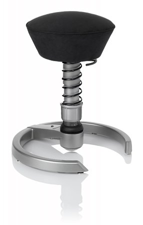 SWOPPER CLASSIC 3D-Aktiv-Bürostuhl Hocker Sitzpolster Tempur, Farbe onyx-schwarz, Fussring mit Metallgleiter, Feder SMALL 40 - 80 kg, Basis Titan, Federfarbe schwarz (SWOP10TTEMSML)