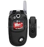 LG VX5300 Black Neoprene Flip Style Carrying Case with Detachable Swivel Rotating Belt Clip