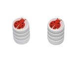 Ladybug Lady Bug - Motorcycle Bike Bicycle - Tire Rim Schrader Valve Stem Caps - White