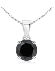 2.7 ct Round Enhanced Black Diamond Solitaire Pendant Necklace