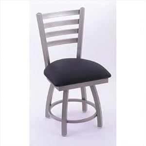 Jackie 18 Swivel Chair Metal Finish: Anodized Nickel, Seat Type: Upholstery - Vinyl-Teak by