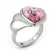 Pink Millefiori Double Heart Ring