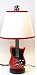 Electric Guitar Lamp RED with Red Trimmed Shade