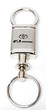 Toyota FJ Cruiser Satin Chrome Valet Keychain with Detachable Ring Key Fob Official Licensed