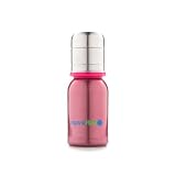 OrganicKidz Stainless Steel Baby Bottle. Narrow Neck Bottle (4 oz Pink)
