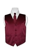 Covona BOYS Solid BURGUNDY Color Dress Vest NeckTie Set size 12